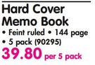 Hard Cover Memo Book-Per 5 Pack