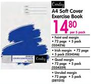 A4 Soft Cover Exercise Book-Per 5 Pack
