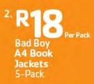 Bad Boy A4 Book Jackets 5-Pack-Per Pack