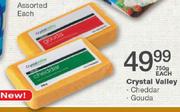 Crystal Valley Cheddar, Gouda-750g Each