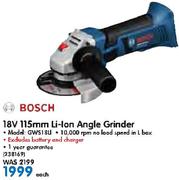 Bosch 18V 115mm Li-Ion Angle Grinder GWS18U