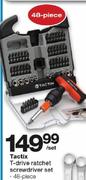 Tactix T-drive Ratchet Screwdriver Set-48 piece per set