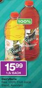 DairyBelle Real 100% Fruit Juice Blend-1.5Ltr Each