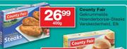 County Fair Gekrummelde Hoenderborsie-Steaks Verskeidenheid-400G