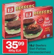 I&J Beefers Bief-Patties Verskeidenheid-800G Elk