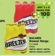 Bacardi 275ml Breezer Range-2 x 6 Pack