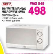 Defy 20ltr White Manual Microwave Oven(White DMO348)