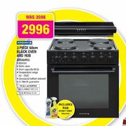 Kelvinator 3 Piece 60cm Black Oven And Hob(KBU60BS)