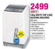 Defy 10kg White Top Load Washing Machine-DTL141
