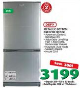 DEFY 292Ltr Metallic Bottom Freezer Fridge(C310)