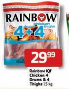 Rainbow IQF Chicken 4 Drums & 4 Thighs-1.5Kg Each