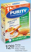 Purity Gluten Free Baby Cereal-200gm Each