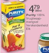 Purity 100% Vrugtesap-mengsel Verskeidenheid-200ml ELK