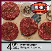 Homeburger Burgers-Per 100gm