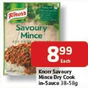 Knorr Savoury Mince Dry Cook-in-Sauce-38-58gm Each