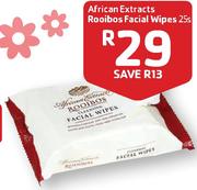 African Extracts Rooibos Facial Wipers-25's