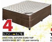King Koil Saturn Euro Top Queen Base Set