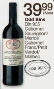 Odd Bins Bin 935 Cabernet Sauvignon/Merlot/Cabernet Franc/Petit Verdot Malbec 750ml-Each