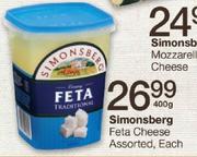 Simonsberg Feta Cheese Assorted 400g-Each