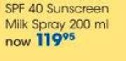 Tropitone SPF 40 Sunscreen Milk Spray-200ml Each