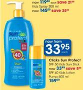 Clicks Sun Protect SPF 50 Kids Sun Sticks-Each