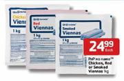 PnP No Name Chicken, Red Or Smoked Viennas - 1kg Each