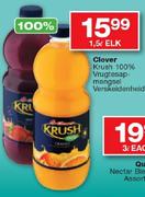 Clover Krush 100% Vrugtesapmangsel Verskeidenheid-1.5L Elk