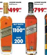 Johnnie Walker Gold Reserve Whisky-750ml + Johnnie Walker Platinum Label Whisky-750ml
