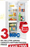 KIC 263L(Gross Capacity) Bottom Freezer Fridge