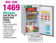 Hisense Metallic Silver Bar Fridge-100Ltr(H130RME)