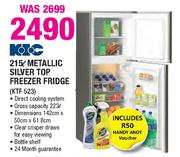 KIC Metallic Silver Top Freezer Fridge-215Ltr(KTF 523)