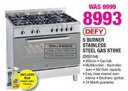 Defy 5 Burner Stainless Steel Gas Stove(DGS154)