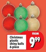 Christmas Plastic Shiny Balls-6-Piece