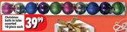 Christmas Balls In Tube Assorted-10-Piece Each
