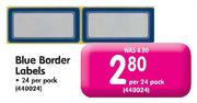 Blue Border Labels-Per 24 Pack