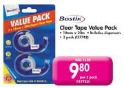 Bostik Clear Tape Value Pack(18mmx20m)-Per 2 Pack