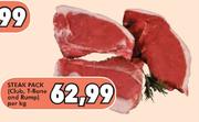Steak Pack (Club, T-Bone and Rump)-Per Kg