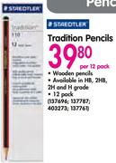 Staedtler Tradition Pencils-Per 12 Pack