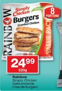 Rainbow Simply Chicken Gekrummelde Hoenderburgers-520g
