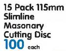Superflex 15 Pack 115mm Slimline Masonary Cutting Disc-Each
