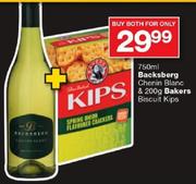 Backsberg Chenin Blanc-750ml & Bakers Biscuit Kips-200g