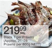 Black Tiger Prawns(Approx. 21-25 Prawns Per 800gm Nett)-800gm