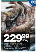 Black Tiger Prawns-800g(Approx.16-20 Prawns Per 800g Nett)