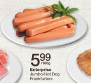 Enterprise Jumbo/Hot Dog Frankfurters-100gm