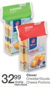 Clover Cheddar/Gouda Cheese Portions-12x125g Per Pack