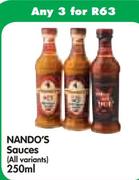Nando's Sauces(All Variants)-3x250ml