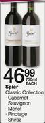 Spier Classic Collection Pinotage/Merlot/Shiraz/Cabernet Sauvignon - 750ml Each
