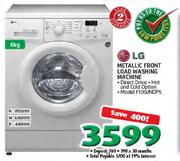 LG Metallic Front Load Washing Machine-6kg(F1092NDP5)