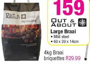  Out & About 4kg Braai Briquettes-Each