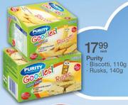 Purity Biscotti, 110gm, Rusks,140gm Each